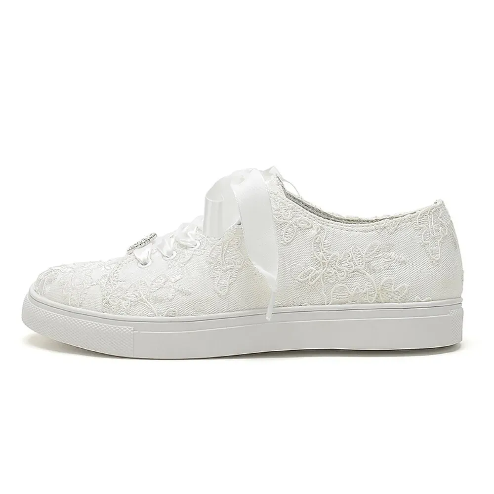 Bridal Lace Wedding Sneakers - Image 5