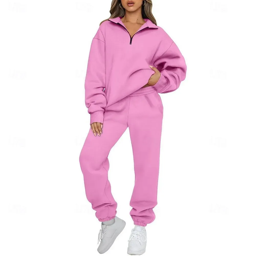 Women's Tracksuit Sweatsuit Activewear Set Fall Drawstring Pocket - Image 7