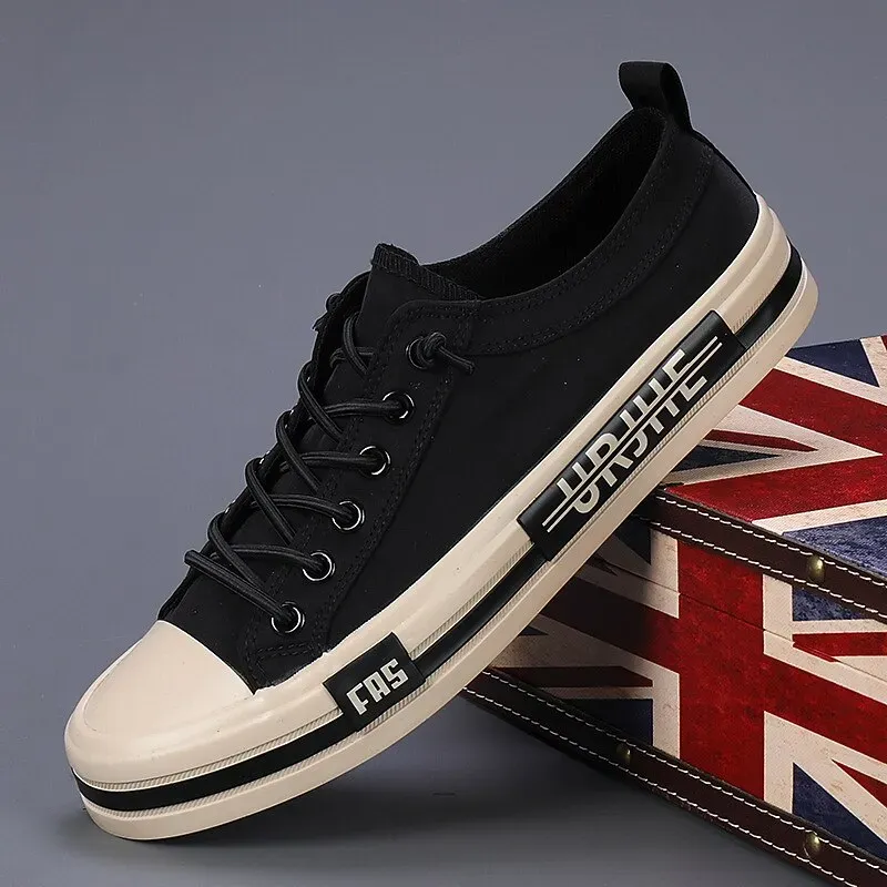Men's Casual Canvas Lace-Up Sneakers - Image 4