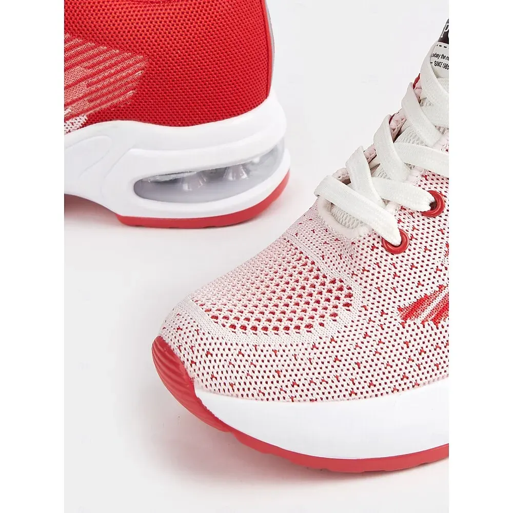 Women's Versatile Red Sneakers with Air Cushion Sole for Gym or Casual Outings - Image 6