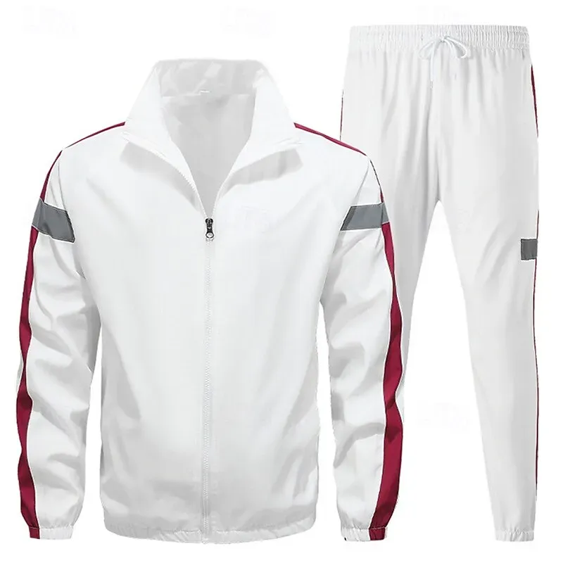 Men 2pc Tracksuit Zip Up Reflective Spring - Image 3