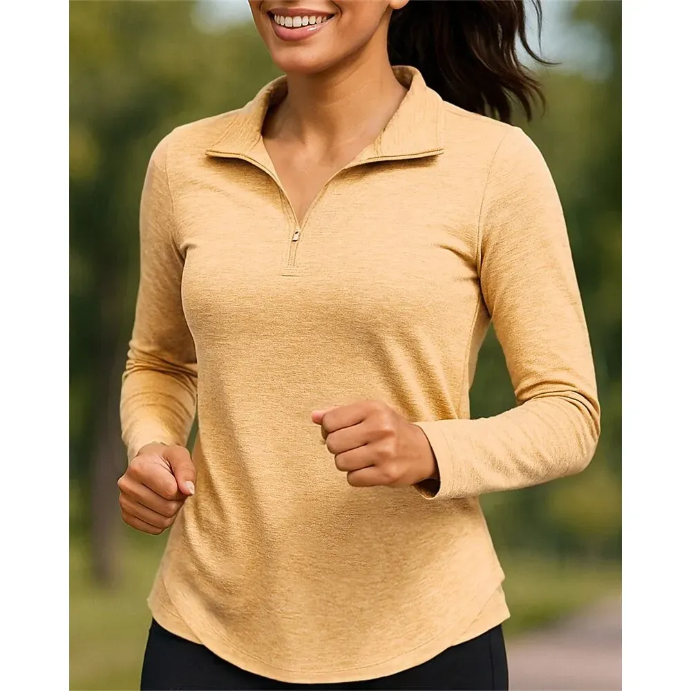 Women Golf Polo Quarter Zip Long Sleeve - Image 5