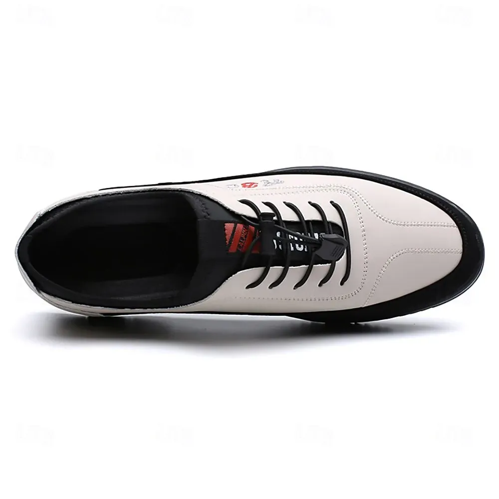Men's Premium White and Black Faux Leather Lace-Up - Image 7