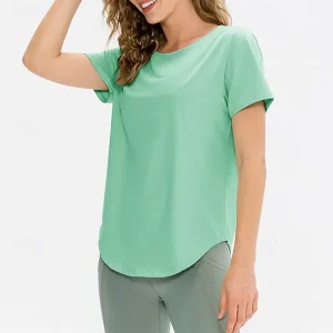 Women's Running T-Shirt Short Sleeve Tee Tshirt Casual