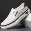 Men's White Slip-On Loafers