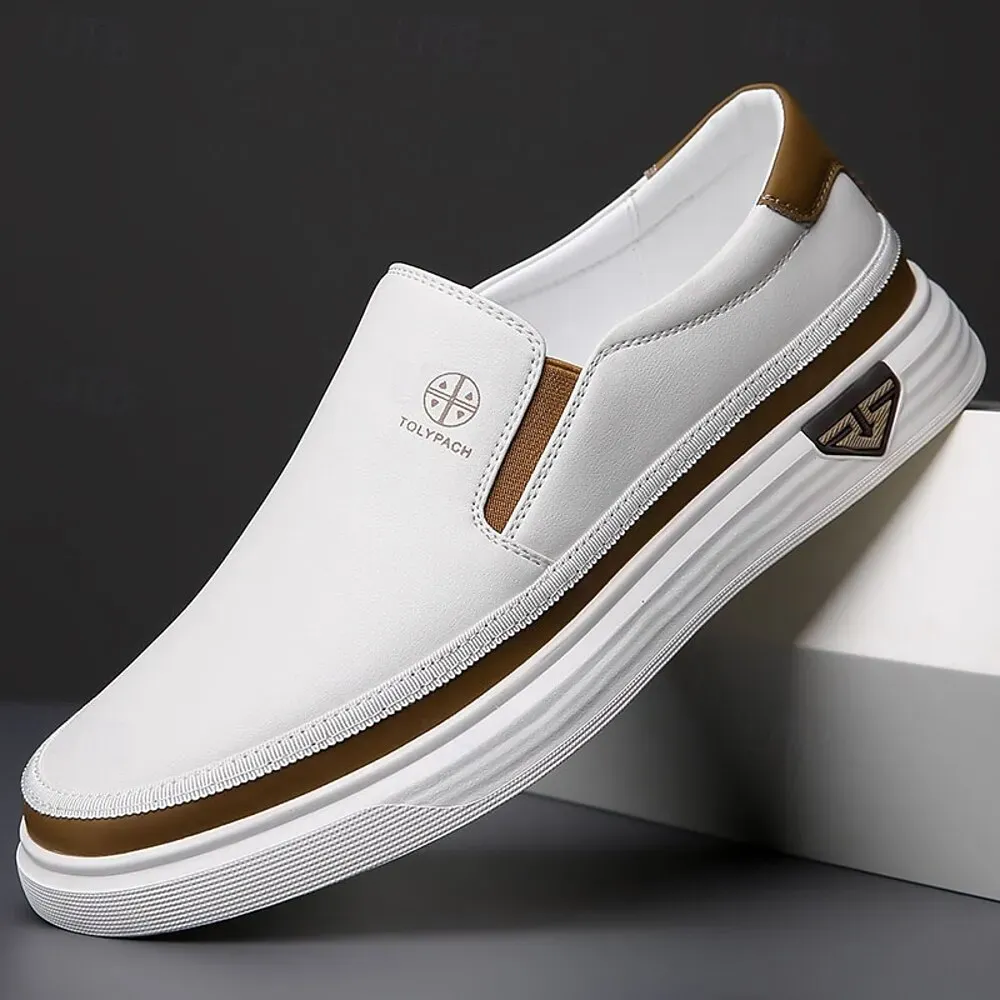 Men's White Slip-On Loafers
