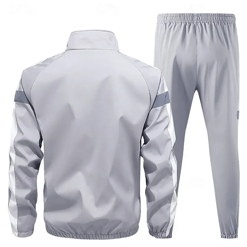 Men 2pc Tracksuit Zip Up Reflective Spring - Image 8