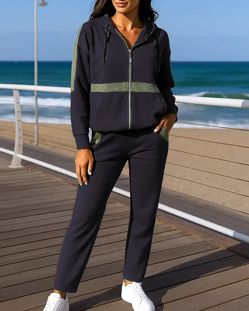 Women's 2 Piece Tracksuit Lounge Hoodie Sweatsuit Sets - Image 4