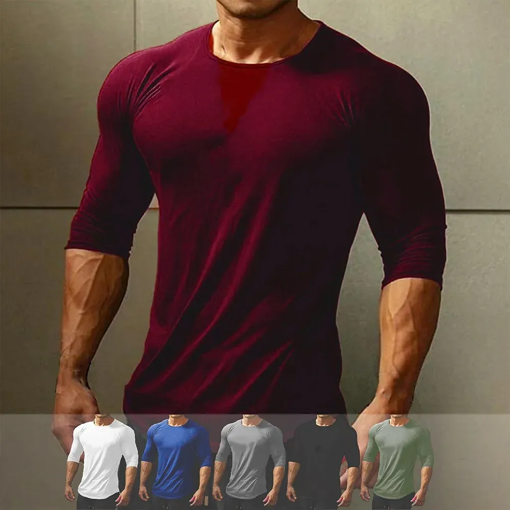 Men's Gym Shirt Workout Shirt Running Shirt Patchwork