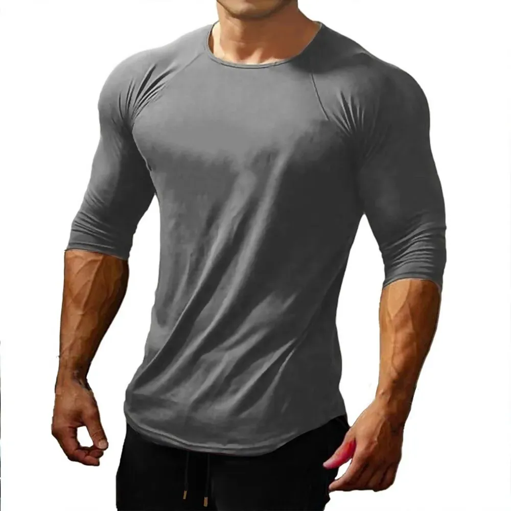 Men's Gym Shirt Workout Shirt Running Shirt Patchwork - Image 6