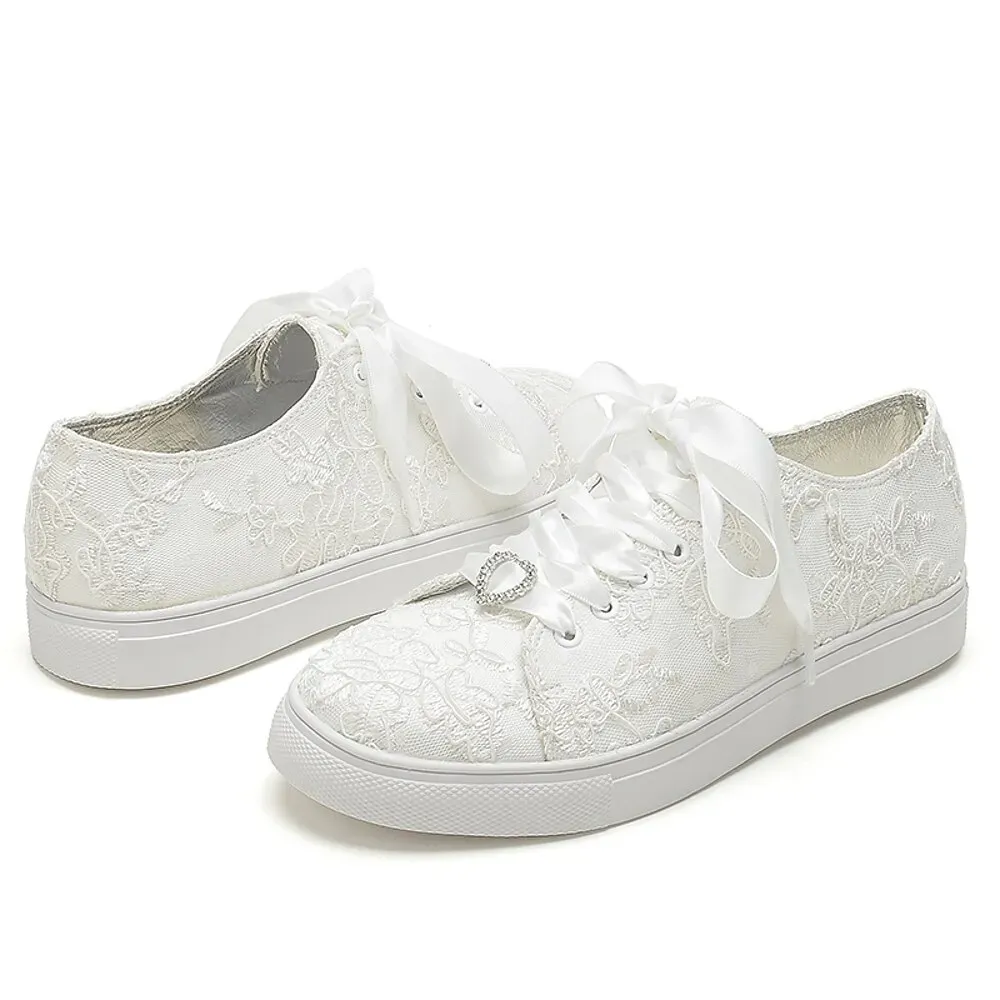 Bridal Lace Wedding Sneakers - Image 3
