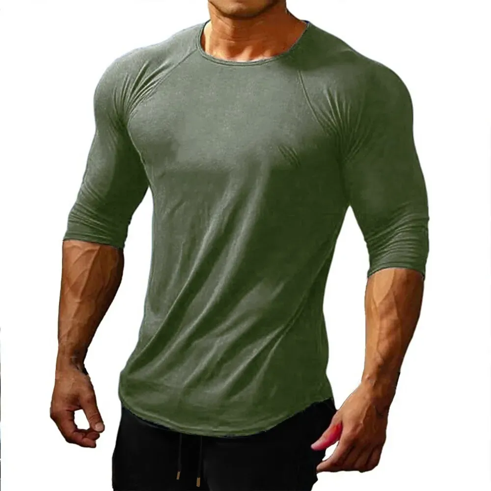 Men's Gym Shirt Workout Shirt Running Shirt Patchwork - Image 4