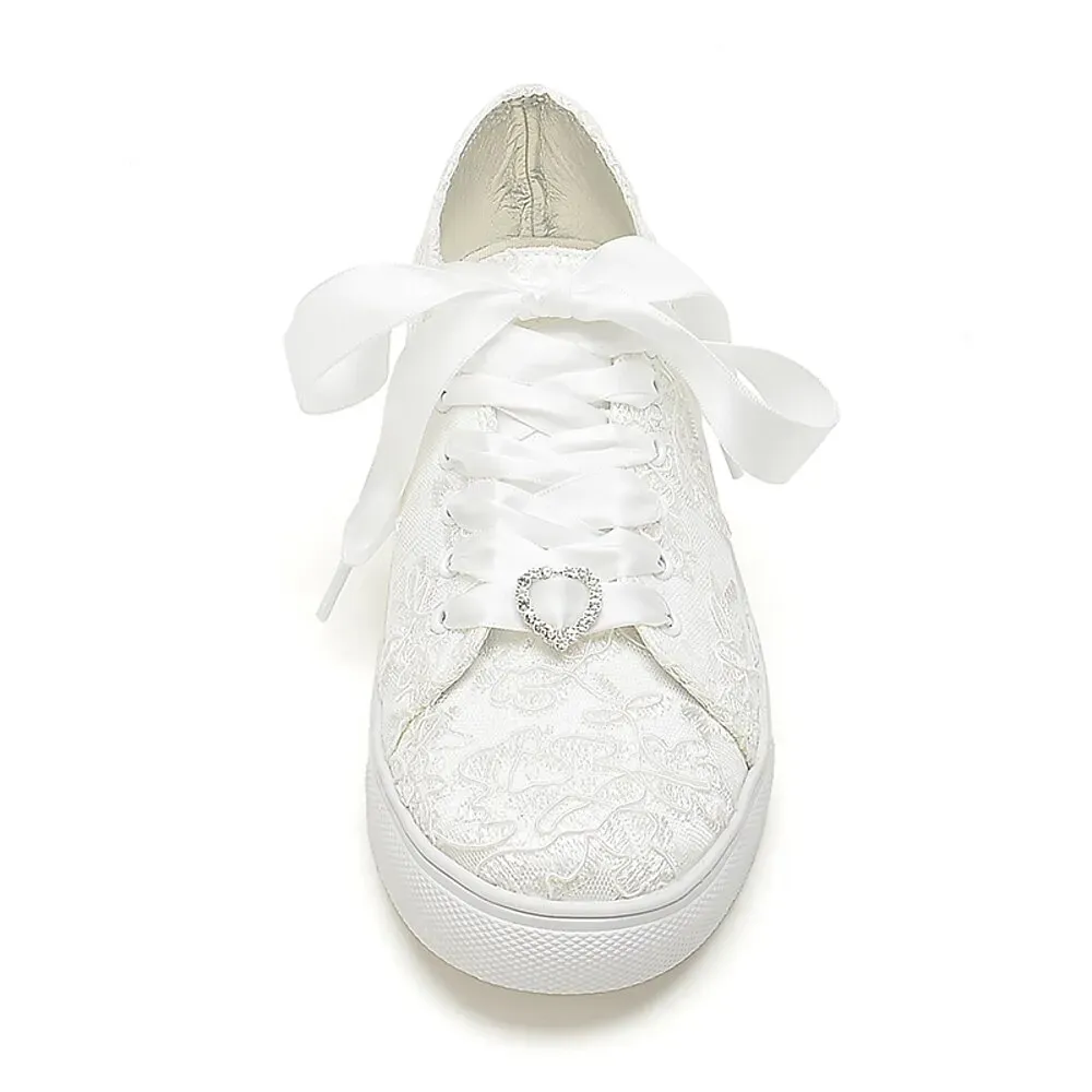 Bridal Lace Wedding Sneakers - Image 6