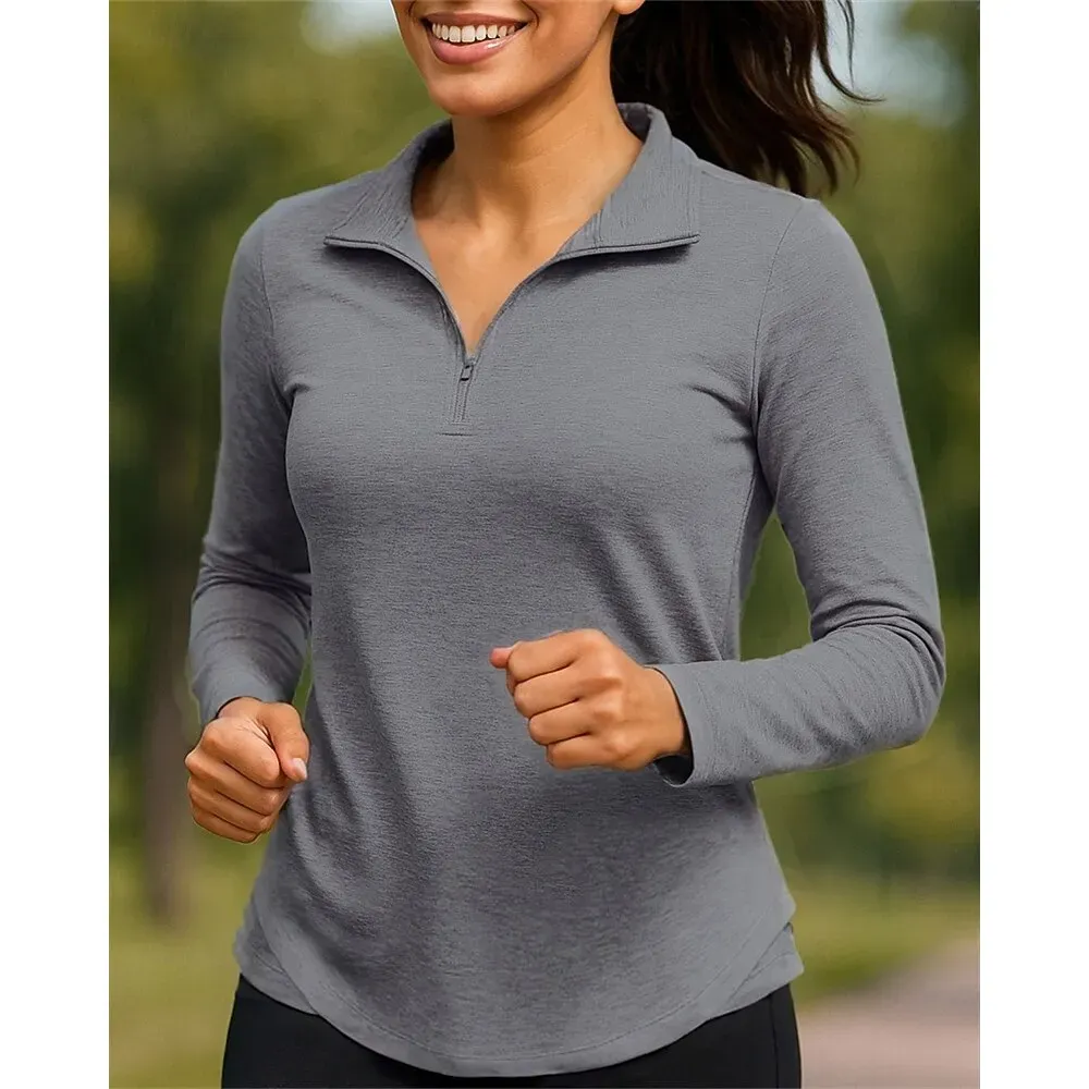 Women Golf Polo Quarter Zip Long Sleeve - Image 8