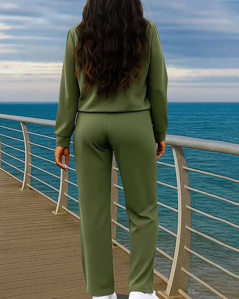 Women's 2 Piece Tracksuit Lounge Hoodie Sweatsuit Sets - Image 2