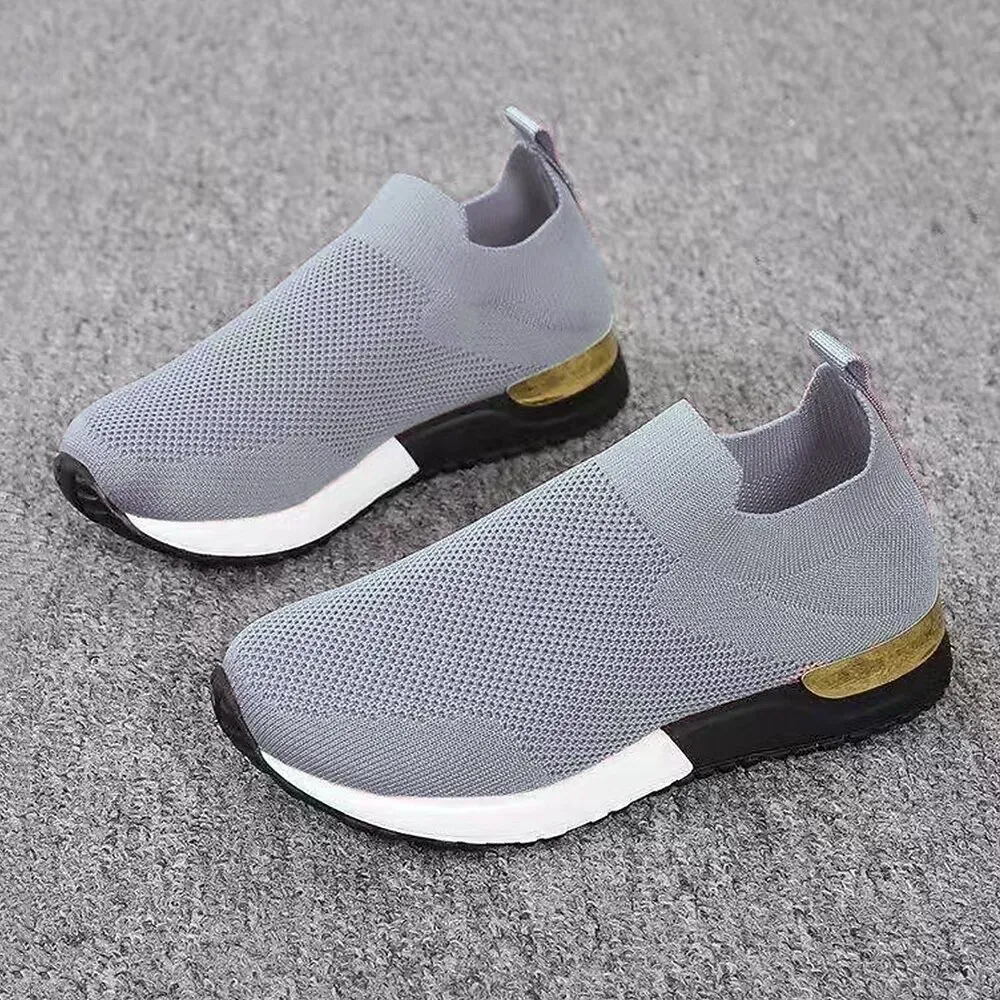 Women's Black Knit Slip-On Sneakers