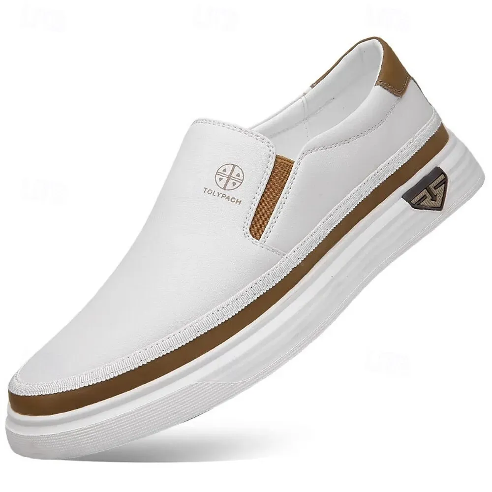 Men's White Slip-On Loafers - Image 8