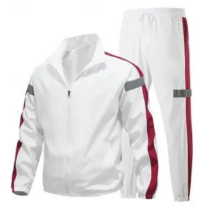 Men 2pc Tracksuit Zip Up Reflective Spring