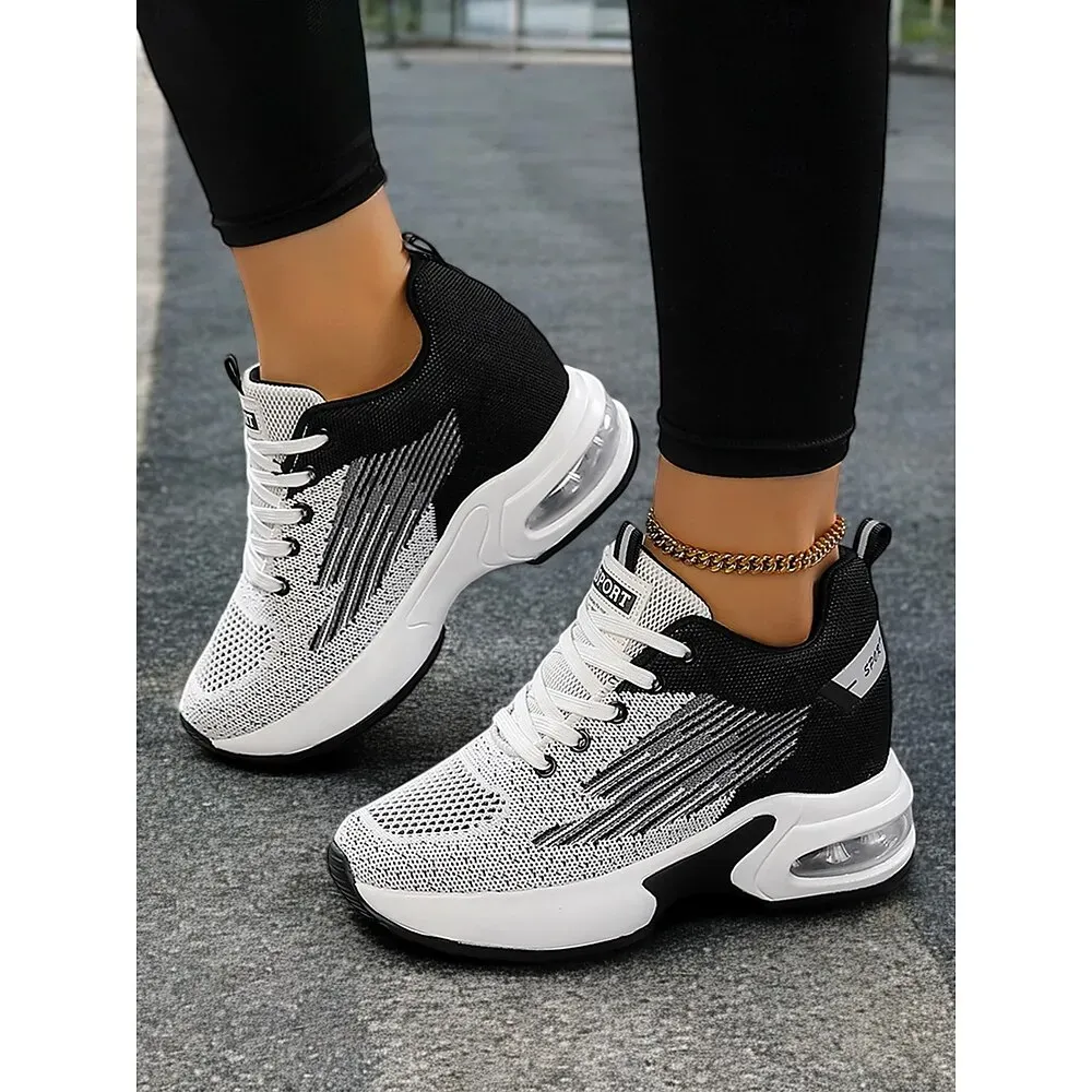 Women's Versatile Red Sneakers with Air Cushion Sole for Gym or Casual Outings - Image 8