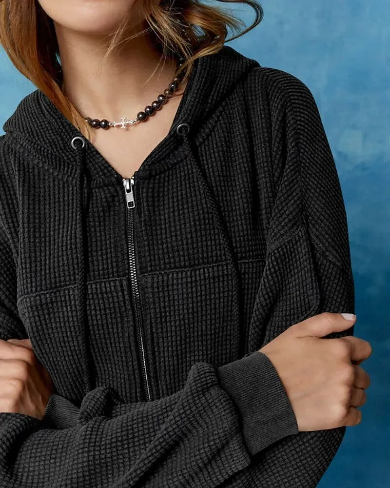 Women's Hoodie Outdoor Jacket Zipper Pocket Long Sleeve - Image 5