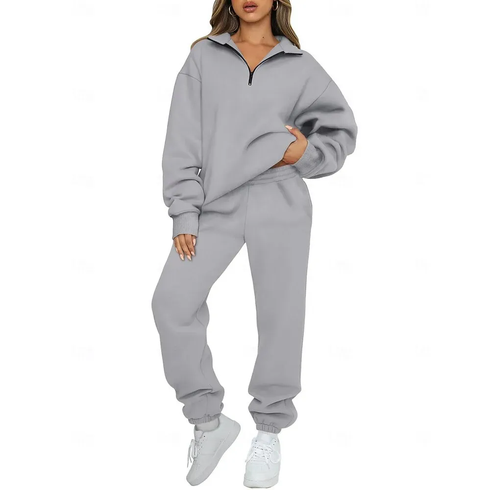 Women's Tracksuit Sweatsuit Activewear Set Fall Drawstring Pocket - Image 8