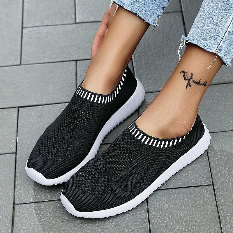 Women's Black Slip-On Sneakers - Image 4