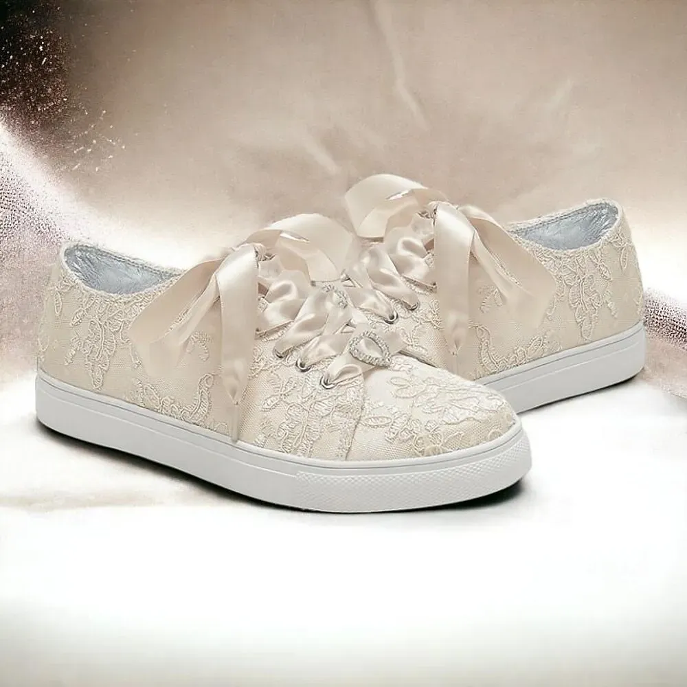 Bridal Lace Wedding Sneakers - Image 7