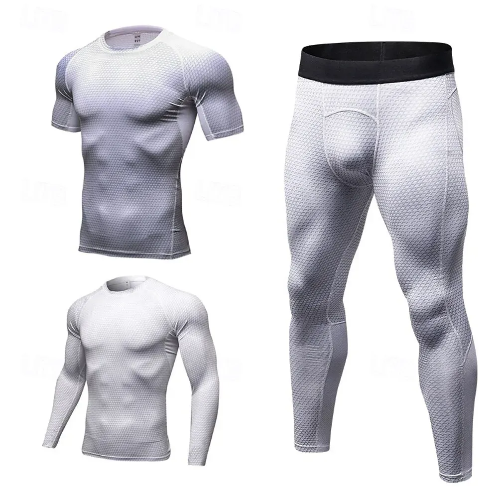 Men Workout Suit Base Layer 2pc Quick Dry Long Sleeve - Image 4