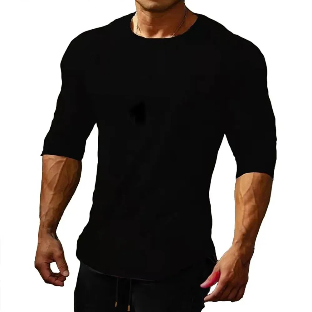 Men's Gym Shirt Workout Shirt Running Shirt Patchwork - Image 5