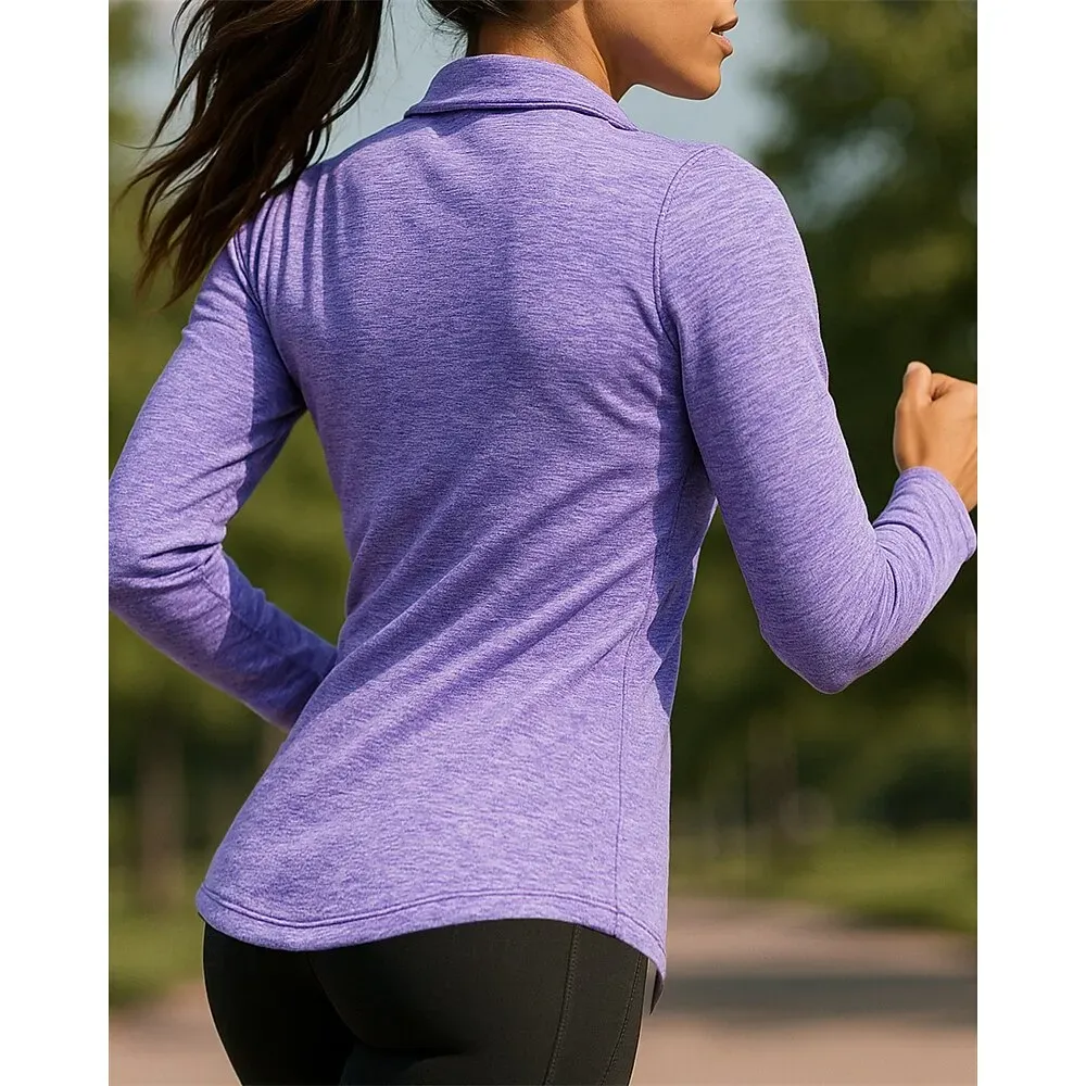 Women Golf Polo Quarter Zip Long Sleeve - Image 3