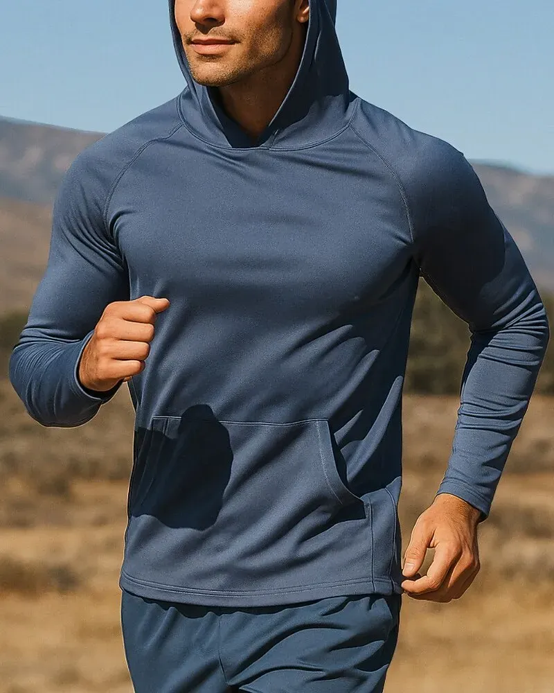 Men's Hoodie Sweatshirt Pocket Long Sleeve Top Athleisure - Image 3