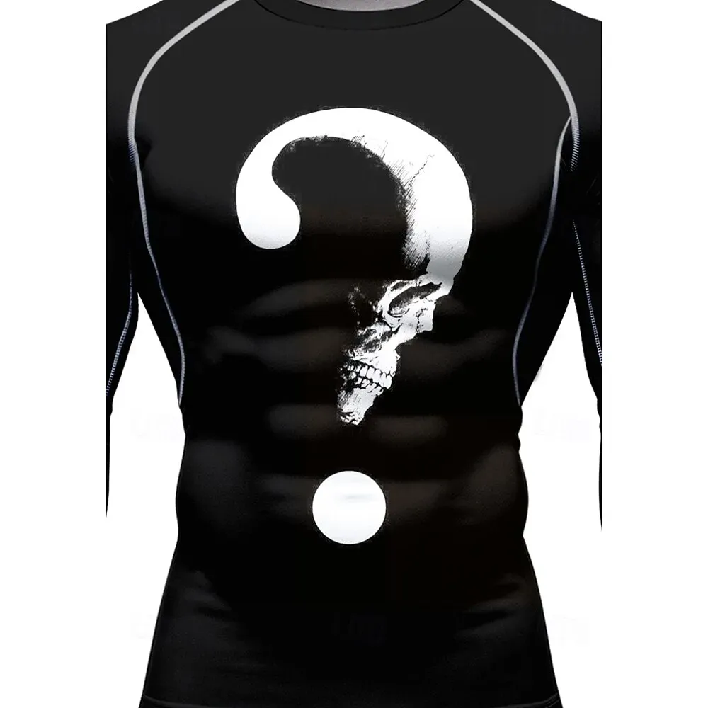 Men Running T-Shirt 3D Skull Base Layer Quick Dry - Image 3
