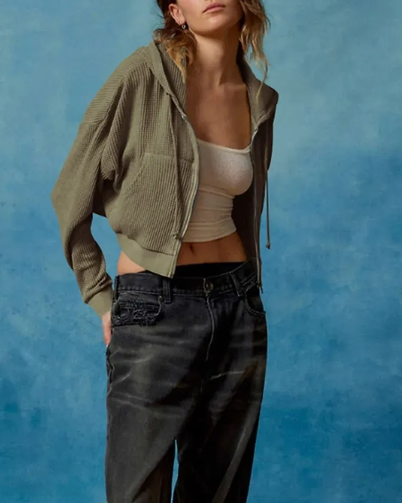 Women's Hoodie Outdoor Jacket Zipper Pocket Long Sleeve - Image 6