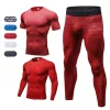 Men Workout Suit Base Layer 2pc Quick Dry Long Sleeve