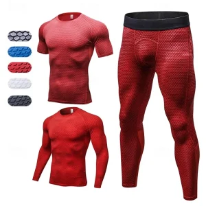 Men Workout Suit Base Layer 2pc Quick Dry Long Sleeve