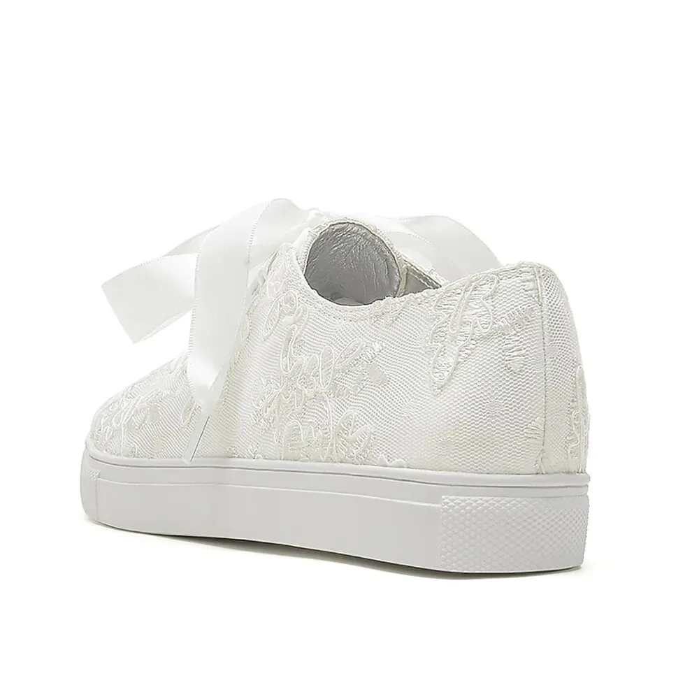 Bridal Lace Wedding Sneakers - Image 4