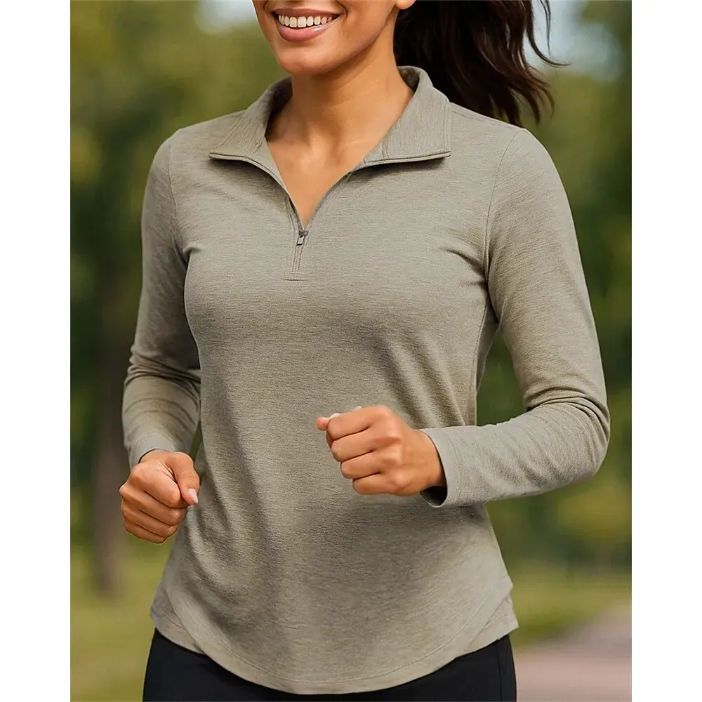 Women Golf Polo Quarter Zip Long Sleeve - Image 6