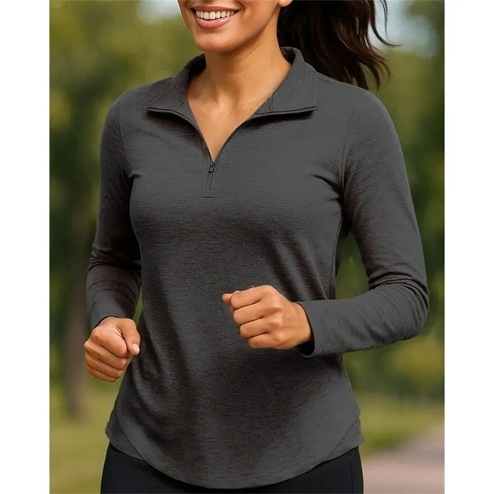 Women Golf Polo Quarter Zip Long Sleeve - Image 7