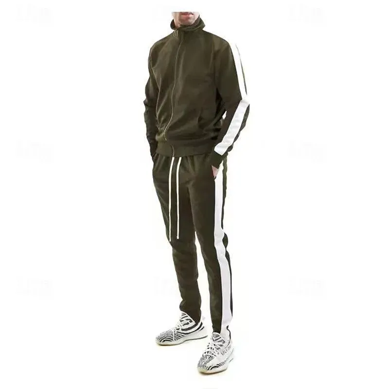 Men Tracksuit Jogging Suit Color Block - Image 7