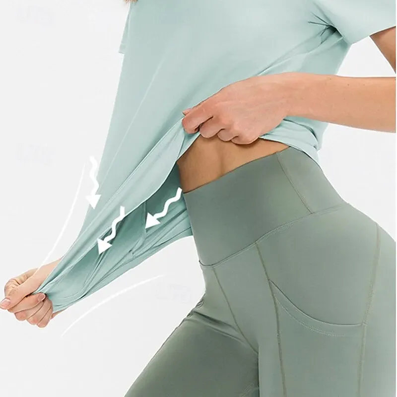 Women's Running T-Shirt Short Sleeve Tee Tshirt Casual - Image 3