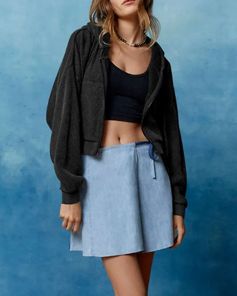 Women's Hoodie Outdoor Jacket Zipper Pocket Long Sleeve - Image 2