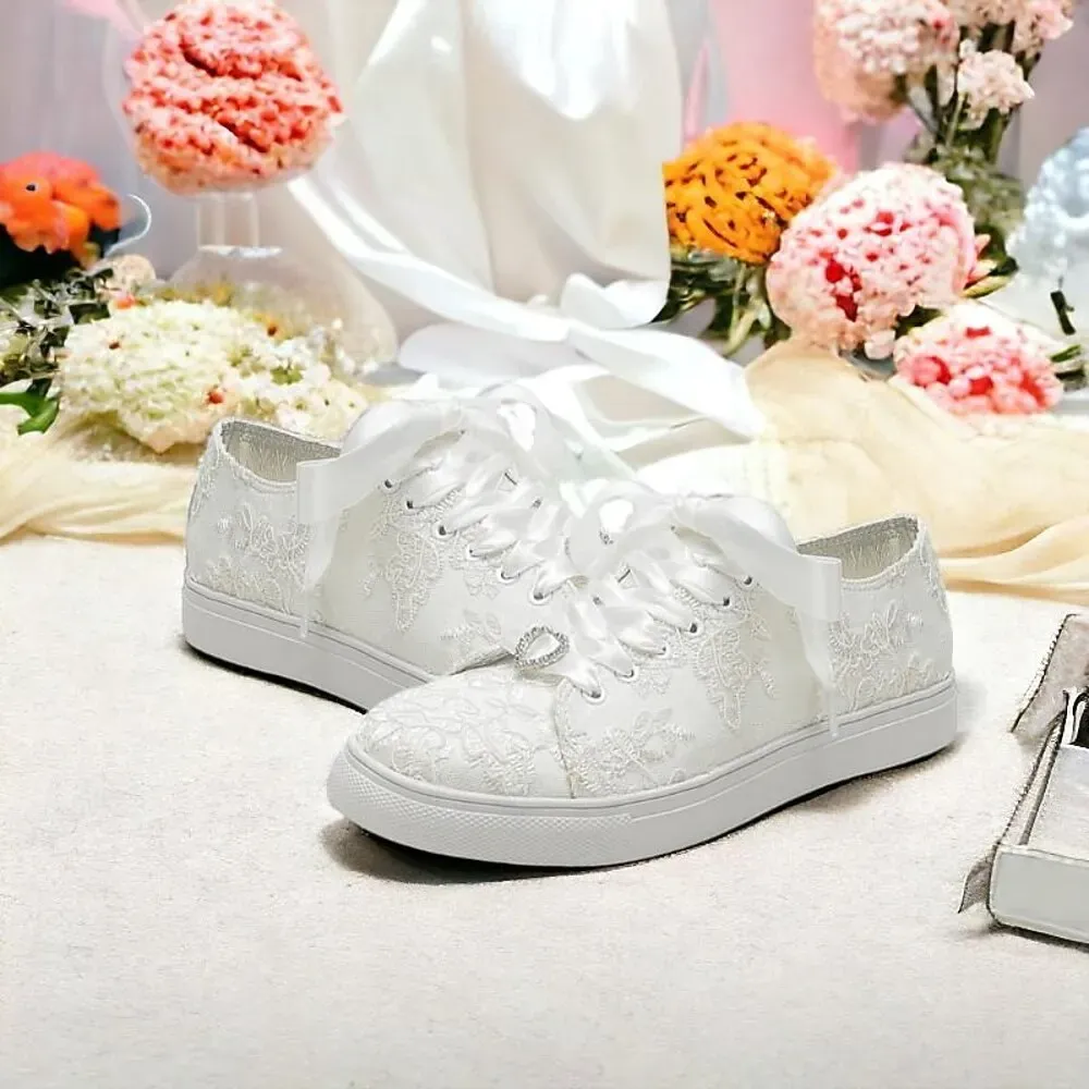 Bridal Lace Wedding Sneakers - Image 2