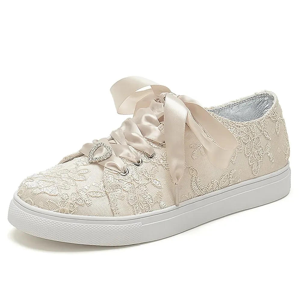 Bridal Lace Wedding Sneakers - Image 8