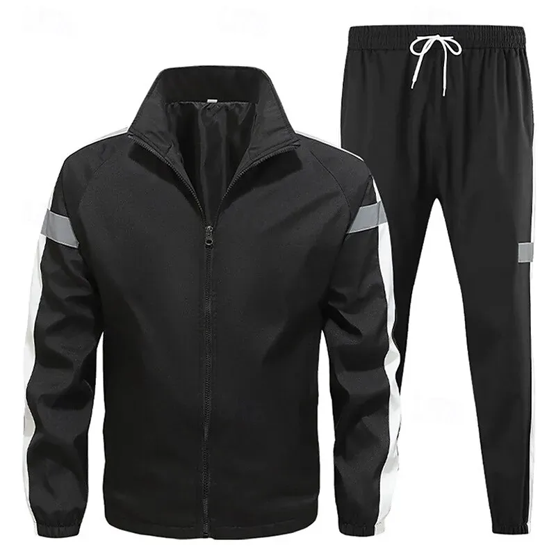 Men 2pc Tracksuit Zip Up Reflective Spring - Image 6