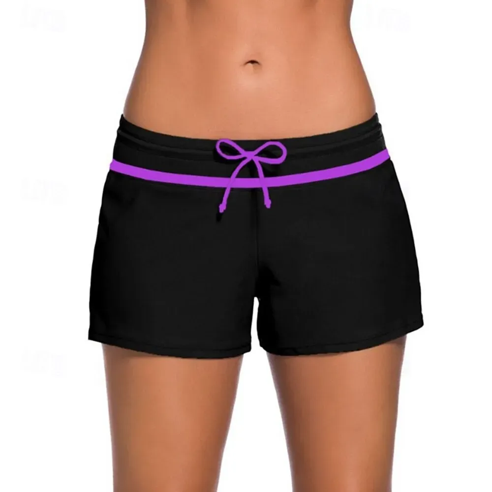 Women's Swim Trunks Swim Shorts Breathable Bottoms Swimming Beach Water Sports Patchwork Summer - Image 5