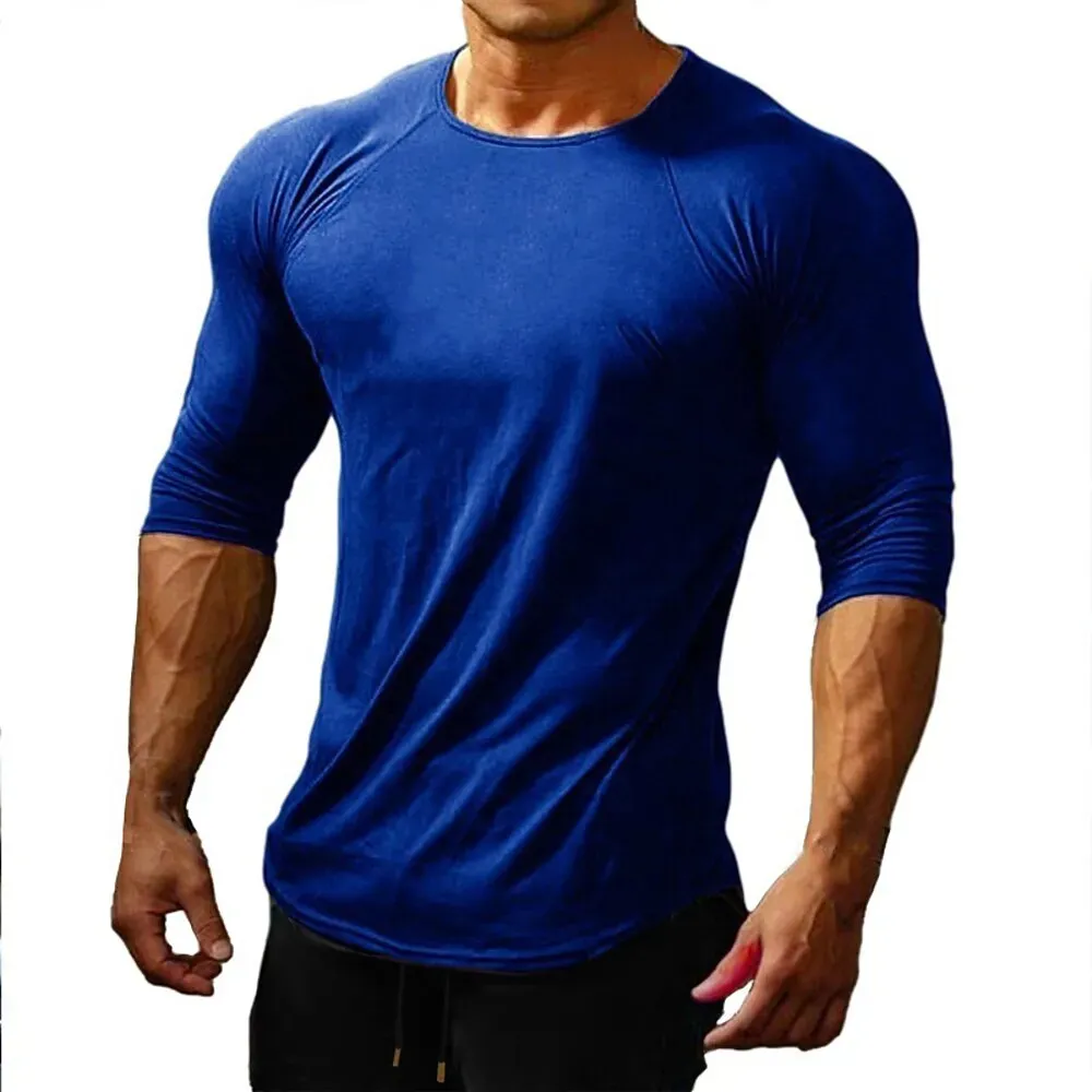 Men's Gym Shirt Workout Shirt Running Shirt Patchwork - Image 7
