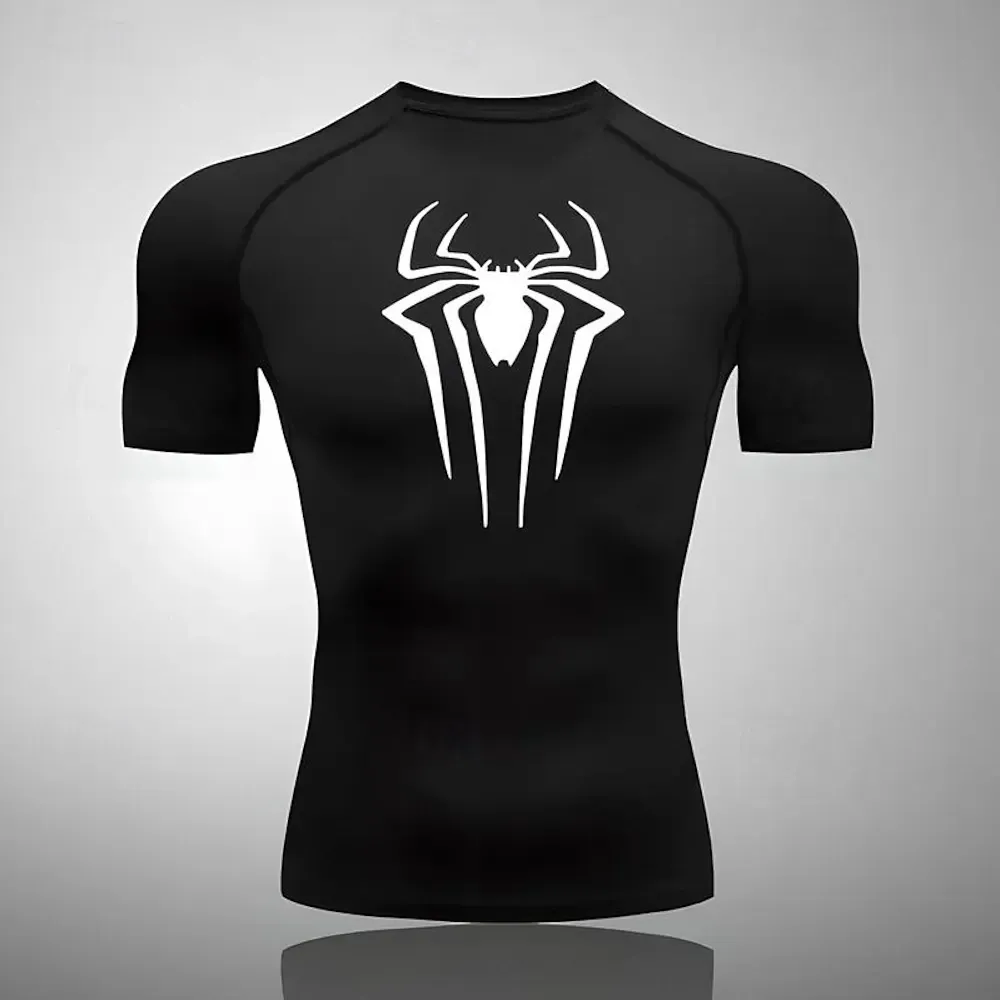 Men Running T-Shirt 3D Skull Base Layer Quick Dry - Image 8