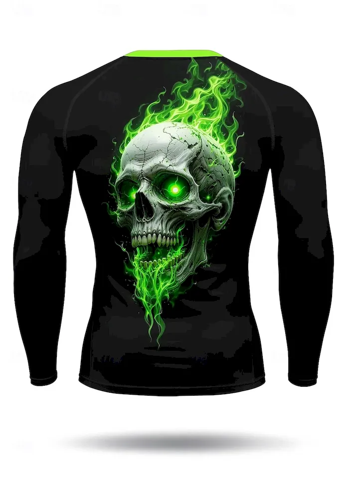 Men's Compression Shirt Running Shirt 3D Print Long - Image 2