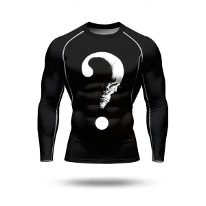 Men Running T-Shirt 3D Skull Base Layer Quick Dry