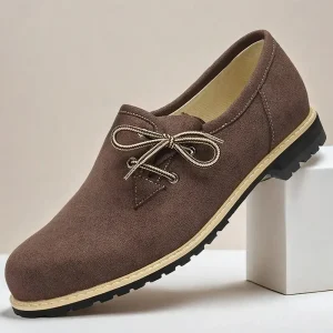 Men's Brown Suede Oxford Shoes with Leather Accents,